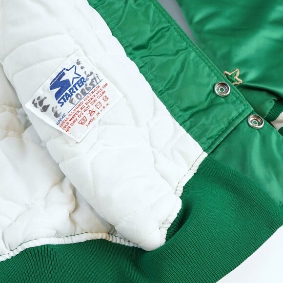 Boston Celtics Satin Green Starter Bomber Jacket - Mens Medium - Vintage 80s/90s - Picture 5 of 9